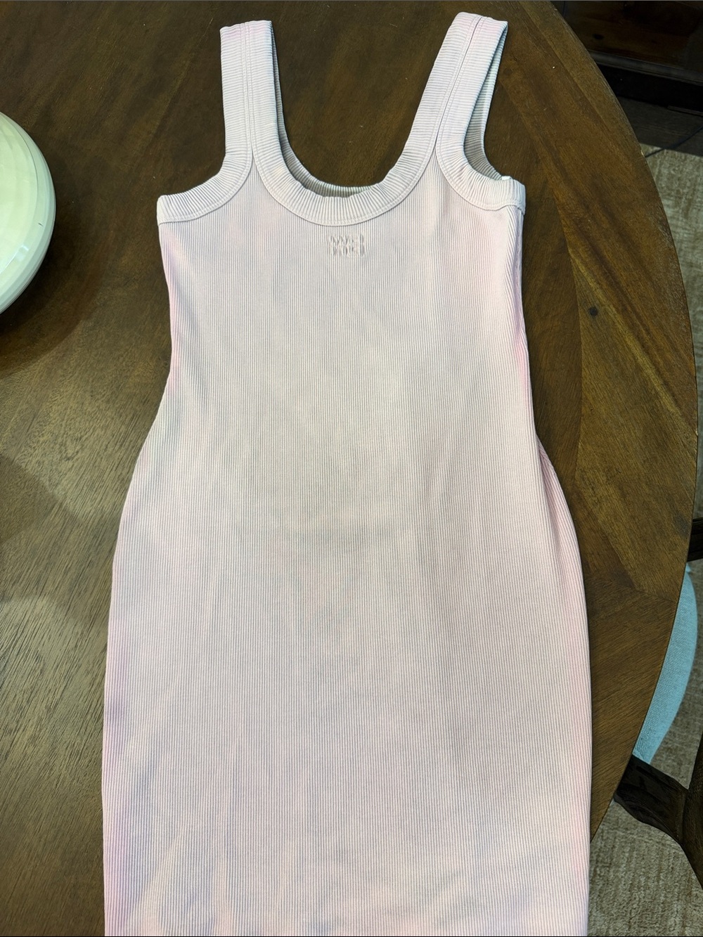 Alexander Wang Light Pink Ribbed Tank Midi Dress
